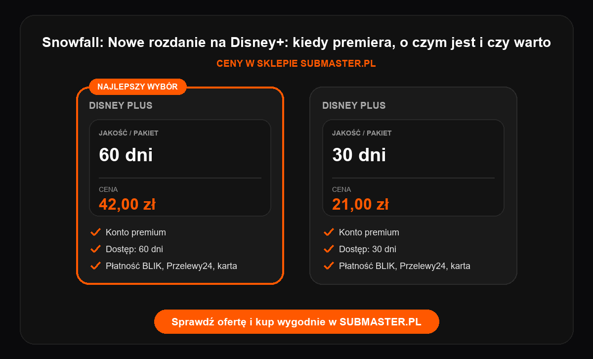 Snowfall: Nowe rozdanie na Disney+: kiedy premiera, o czym jest i czy warto - infografika porownanie